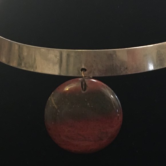 Slave Necklace Vintage Retro Mod 60s Silver Agate - Picture 3 of 7